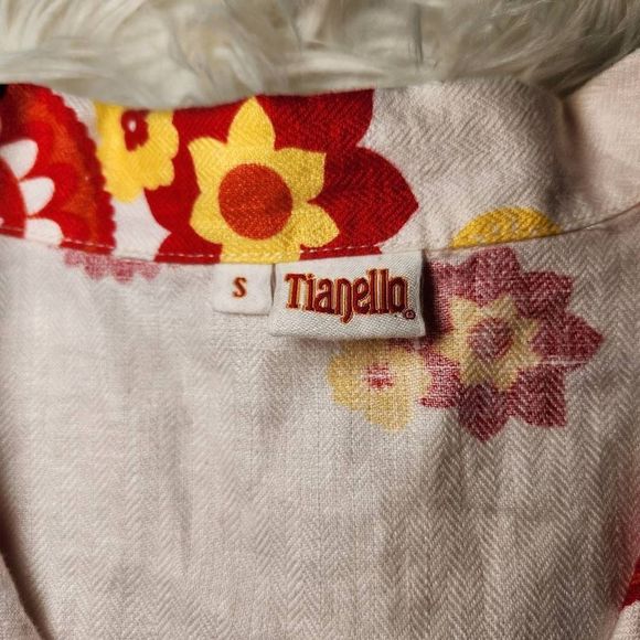 New Tianello Linen Floral Button Up Blouse Top - Picture 4 of 9